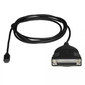 StarTech Câble adaptateur de 1,8 m USB-C vers parallèle DB25 pour imprimante - 1x USB-C mâle à 1x DB25 femelle - Câble USB/parallèle - USB-C (M) pour DB-25 (F) - 183 cm 