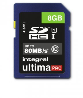 INSDH8G10-80U1 	Integral UltimaPro - carte mémoire flash - 8 Go - SDHC UHS-I 