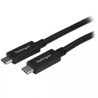 StarTech Câble USB-C vers USB-C de 1 m - Cordon USB Type C vers USB Type C - M/M - USB 3.0 (5Gb/s) - Câble USB - USB-C (M) droit pour USB-C (M) droit - USB 3.1 Gen 2 / Thunderbolt 3 / DisplayPort 1.2 - 1 m - support 4K - noir - pour P/N: KITBXDOCKPEU, KIT 