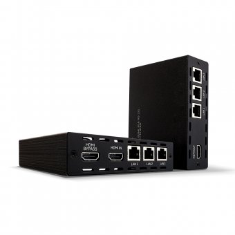 Lindy Kit extender HDBaseT Cat.6 HDMI, IR & RS232 avec PoH & switch Ethernet, 100m 