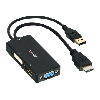 Lindy Convertisseur HDMI vers DisplayPort, DVI & VGA 