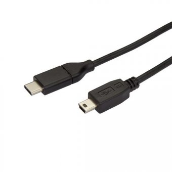 StarTech Câble USB 2.0 Type-C vers Mini-B de 2 m - Cordon USB-C vers USB Mini B - Mâle / Mâle - Câble USB - USB-C (M) pour mini USB type B (M) - Thunderbolt 3 / USB 2.0 - 2 m - noir 