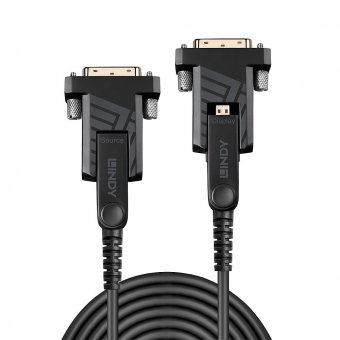 Lindy Câble 30m Micro-HDMI 4K60 Hybride Fibre Optique, Connecteurs HDMI & DVI fournis 