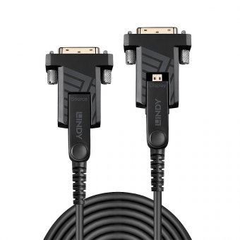 Lindy Câble 100m Micro-HDMI 4K60 Hybride Fibre Optique, Connecteurs HDMI & DVI fournis 