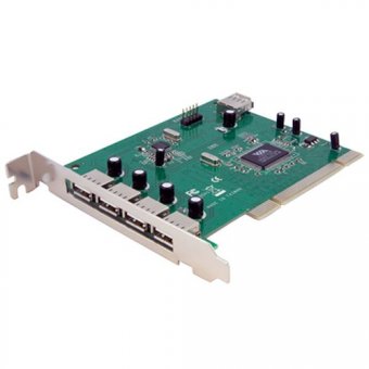 StarTech.com Carte Adaptateur PCI  vers 7 Ports USB 2.0 - Interne Externe - 1x USB A Femelle Interne 2x ISC Mâle 4x USB A Femelle Externe - Adaptateur USB - PCI - USB, USB 2.0 - 7 ports 