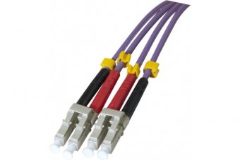 Jarretière optique duplex multimode OM3 50/125 LC-UPC/LC-UPC violet - 20 m 