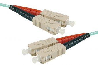 Jarretière optique duplex multimode OM4 50/125 SC-UPC/SC-UPC aqua - 2 m 