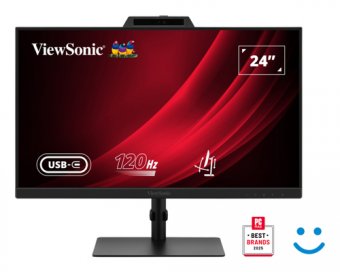 ViewSonic VG2441V - Écran LED - 24" (23.8" visualisable) - 1920 x 1080 Full HD (1080p) @ 120 Hz - IPS - 250 cd/m² - 1500:1 - 4 ms - HDMI, DisplayPort, USB-C - haut-parleurs 