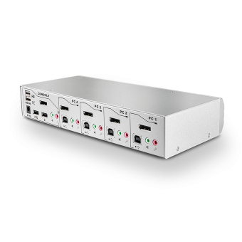 Lindy Switch KVM DisplayPort 1.2, USB 2.0 & audio, 4 ports 