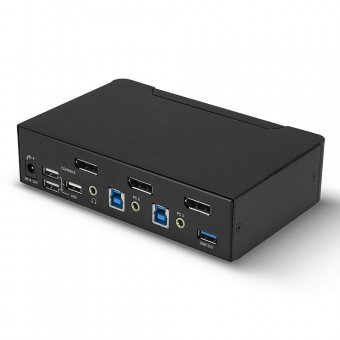 Lindy Switch KVM DisplayPort 1.4, USB 3.0 & Audio, 2 ports 