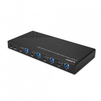 Lindy Switch KVM HDMI 4K60, USB 3.0 & Audio, 4 ports 