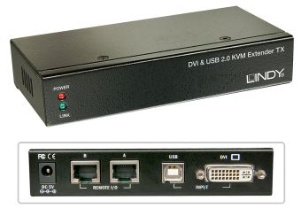 Lindy Extender KVM Cat.6 DVI-D Single Link, USB & Audio, 50m 
