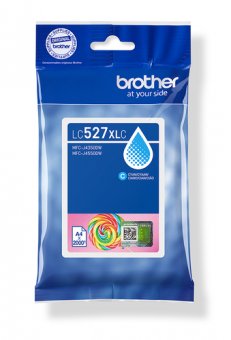 Brother LC527XLC - À rendement élevé - cyan - original - pack d'oreillers - cartouche d'encre - pour Brother MFC-J4350DW, MFC-J4550DW, MFC-J6760DW 