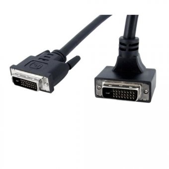 StarTech.com 6 ft 90 Degree Down Angled Dual Link DVI-D Monitor Cable M/M - Male to Male 25 pin DVI-D Video Cable Black 6 Feet - 2560x1600 (DVIDDMMBA6) - Câble DVI - liaison double - DVI-D (M) pour DVI-D (M) - 1.8 m - moulé, connecteur à 90 ° - noir - pou 