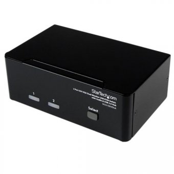 StarTech.com Switch KVM USB 2 ports DVI VGA avec audio - Commutateur USB 2.0 - Commutateur écran-clavier-souris/audio/USB - 2 x KVM / audio / USB - 1 utilisateur local - de bureau - pour P/N: IM12D1500P, SVA12M2NEUA, SVA12M5NA, USBDVI4N1A6, USBVGA4N1A10, 