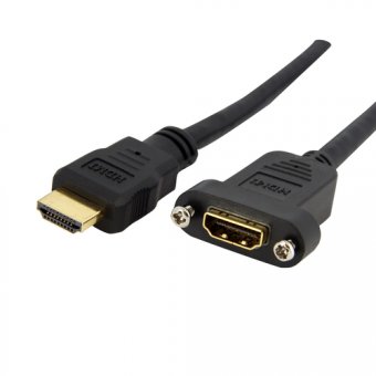 StarTech.com Câble HDMI standard à montage sur panneau de 91 cm - Cordon HDMI vers HDMI - F/M - Câble HDMI - HDMI femelle pour HDMI mâle - 91 cm - noir - moulé - pour P/N: CDP2HDMM2MB, DP2HDMM2MB, HDDVIMM3, HDMM1MP, HDMM2MP, HDMM3MP, HDPMM50, MDP2HDMM2MB 
