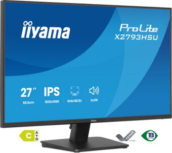 Iiyama X2793HSU-B1 - Écran LED - 27" - 1920 x 1080 Full HD (1080p) @ 120 Hz - IPS - 350 cd/m² - 1500:1 - 1 ms - HDMI, DisplayPort - haut-parleurs - mat, noir 