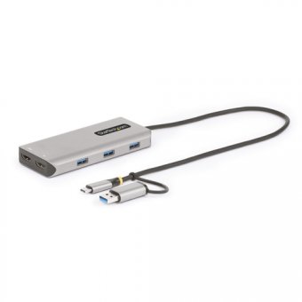 StarTech.com Adaptateur Multiport USB-C et USB-A, Double HDMI (4K/1080p) - Station d'accueil - USB-C / USB 3.2 Gen 1 - 2 x HDMI 