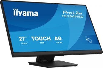 iiyama ProLite T2754MSC-B2AG - Écran LED - 27" - écran tactile - 1920 x 1080 Full HD (1080p) @ 83 Hz - IPS - 300 cd/m² - 1000:1 - 4 ms - HDMI, VGA - haut-parleurs - noir, mat 