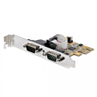 Startech Carte Série PCI Express à 2 ports - Carte PCIe à RS232/DB9 - Adaptateur série - PCIe 2.0 profil bas - RS-232 x 2 - jaune 
