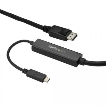 StarTech.com Câble adaptateur USB-C vers DisplayPort 4K 60 Hz de 3 m - Câble USB Type-C vers DP en noir - Adaptateur vidéo externe - STM32F072CBU6 - USB-C - DisplayPort - noir 