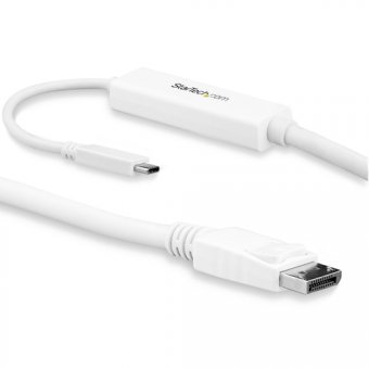 StarTech.com Câble adaptateur USB-C vers DisplayPort 4K 60 Hz de 3 m - Câble USB Type-C vers DP en blanc - Adaptateur vidéo externe - STM32F072CBU6 - USB-C - DisplayPort - blanc 