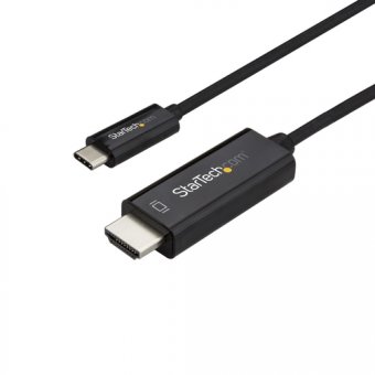 StarTech.com 3ft (1m) USB C to HDMI Cable, 4K 60Hz USB Type C to HDMI 2.0 Video Adapter Cable, Thunderbolt 3 Compatible, Laptop to HDMI Monitor/Display, DP 1.2 Alt Mode HBR2 Cable, Black - 4K USB-C Video Cable (CDP2HD1MBNL) - Câble adaptateur - USB-C mâle 