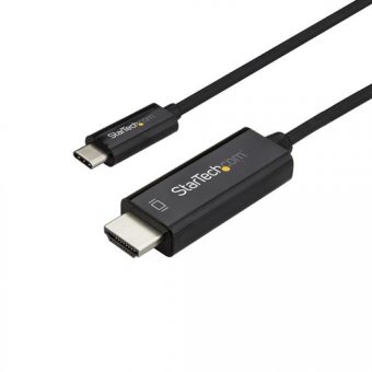 StarTech.com Câble USB C vers HDMI 6 pieds (2 m), câble adaptateur vidéo USB Type C 4K 60 Hz vers HDMI 2.0, compatible Thunderbolt 3, ordinateur portable vers moniteur/écran HDMI, câble DP 1.2 Alt Mode HBR2, noir - câble vidéo USB-C 4K (CDP2HD2MBNL ) - Câ 