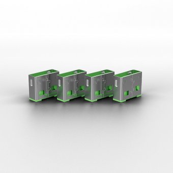Lindy Bloqueur de port USB A, 4 pièces + clé, Vert 