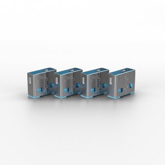 Lindy Clé USB et 4 bloqueurs de ports USB, Bleu 