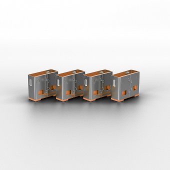 Lindy Clé USB et 4 bloqueurs de ports USB, Orange 