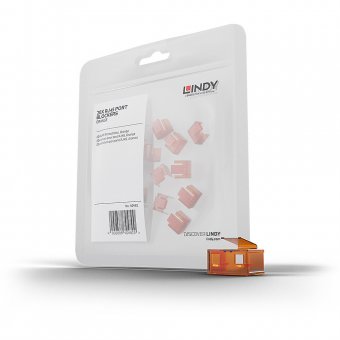 Lindy Bloqueurs de port RJ-45 (sans clé) - Pack de 20, Orange 