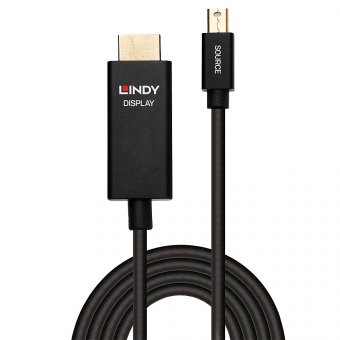 Lindy Câble actif Mini DisplayPort vers HDMI avec HDR, 0.5m 