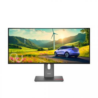 Lenovo ThinkVision P34WD-40 - Écran LED - incurvé - 34" - 3440 x 1440 @ 120 Hz - IPS - 350 cd/m² - 2000:1 - HDR10 - 4 ms - HDMI, DisplayPort, USB-C - noir eclipse - avec ThinkVision MC 60 monitor webcam 