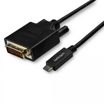 StarTech.com Câble adaptateur USB-C vers DVI de 3 m - Câble USB Type-C vers DVI en noir - 1920 x 1200 - Adaptateur vidéo externe - VIA/VLI - VL100 / Parade - PS171 - USB-C - DVI - noir - pour P/N: TB4CDOCK 
