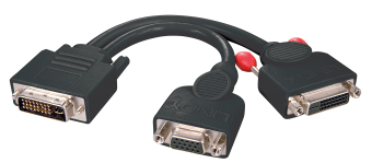 Lindy Câble splitter DVI-I, VGA+ DVI-D Dual Link, noir 
