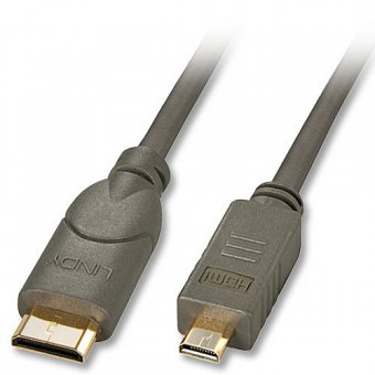 Lindy Câble micro HDMI® / mini HDMI®, compatible HDMI 2.0 Ultra HD, 0.5m 