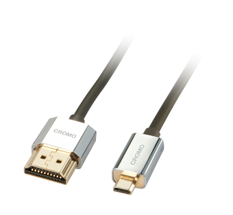 Lindy Câble HDMI® Slim, compatible HDMI 2.0 Ultra HD, Ethernet CROMO®, type A/D, 0.5m 