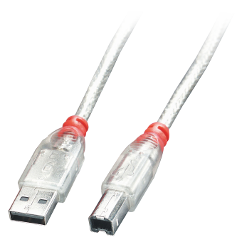 Lindy Câble USB 2.0 de type A vers B, transparent, 5m 