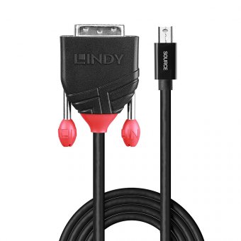 Lindy Câble Mini DisplayPort vers DVI Noir, 0.5m 