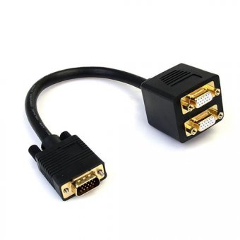 StarTech Câble répartiteur / Splitter vidéo VGA de 30cm - Adaptateur doubleur VGA HD15 - 1x (Mâle) vers 2x (Femelle) - Noir - Répartiteur VGA - HD-15 (VGA) (M) pour HD-15 (VGA) (F) - 30 cm - noir - pour P/N: DP2VGAMM6, DP2VGAMM6B, HD2VGAMM6, MXT101MM 