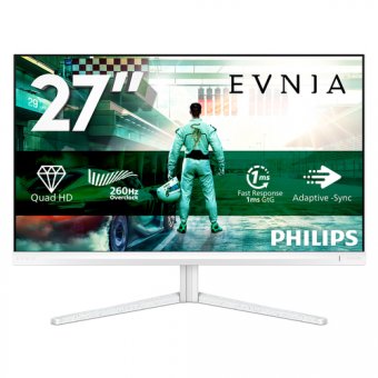 Philips Evnia 3000 27M2N3501PA - Écran LED - jeux - 27" - 2560 x 1440 QHD @ 260 Hz - IPS - 1000:1 - HDR10 - 0.3 ms - 2xHDMI, DisplayPort - haut-parleurs - blanc 
