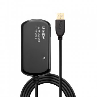 Lindy Rallonge active USB 2.0 Pro avec Hub 4 ports, 12m 