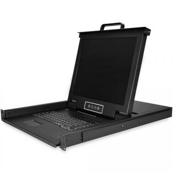 StarTech.com Console KVM 1U VGA à 8 ports à montage en rack pour racks de serveur - 17 pouces (RKCONS1708K) - Console KVM avec commutateur KVM - 8 ports - USB - 17" - rack-montable - 1280 x 1024 @ 60 Hz - 250 cd/m² - 1000:1 - 5 ms - VGA - noir - 1U 