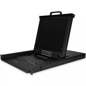 StarTech.com Console KVM 1U à 16 ports pour racks de serveur - 17 pouces (RKCONS1716K) - Console KVM avec commutateur KVM - 16 ports - PS/2, USB - 17" - rack-montable - 1280 x 1024 @ 60 Hz - 250 cd/m² - 1000:1 - 5 ms - VGA - noir - 1U 