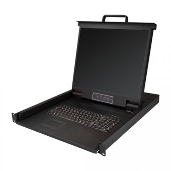 StarTech.com Console LCD de 19" à montage en rack 1U avec clavier américain - Interface VGA - Câble KVM inclus (RKCONS1901) - Console KVM - USB - 19" - rack-montable - 1280 x 1024 - 250 cd/m² - 1000:1 - VGA - noir - 1U 