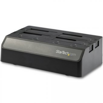 StarTech.com Dock pour Disques Durs 4 Baies USB 3.1 à 2,5/3,5" SATA III - Boitier externe - 2,5 po./3,5 po. partagé - SATA 6Gb/s - USB 3.1 (Gen 2) - noir 
