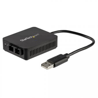 Startech Adaptateur réseau USB 2.0 vers fibre optique SC jusqu'à 2 km - Convertisseur USB vers Ethernet 10/100 Mbps (US100A20FXSC) - Adaptateur réseau - USB 2.0 - 100Base-FX/100Base-SC x 1 - 1310 nm - noir 