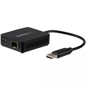 Startech Adaptateur réseau USB 2.0 vers fibre optique avec SFP ouvert - Convertisseur USB vers Ethernet 10/100 Mbps - Adaptateur réseau - USB 2.0 - SFP (mini-GBIC) x 1 - noir 