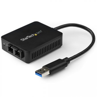 Startech Adaptateur réseau USB 3.0 vers fibre optique SC Gigabit Ethernet jusqu'à 550 m - Convertisseur USB vers fibre 1000Base-SX - Adaptateur réseau - USB 3.0 - 1000Base-SX - 850 nm - noir 